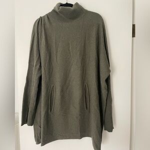 Olive Green Poncho Sweater